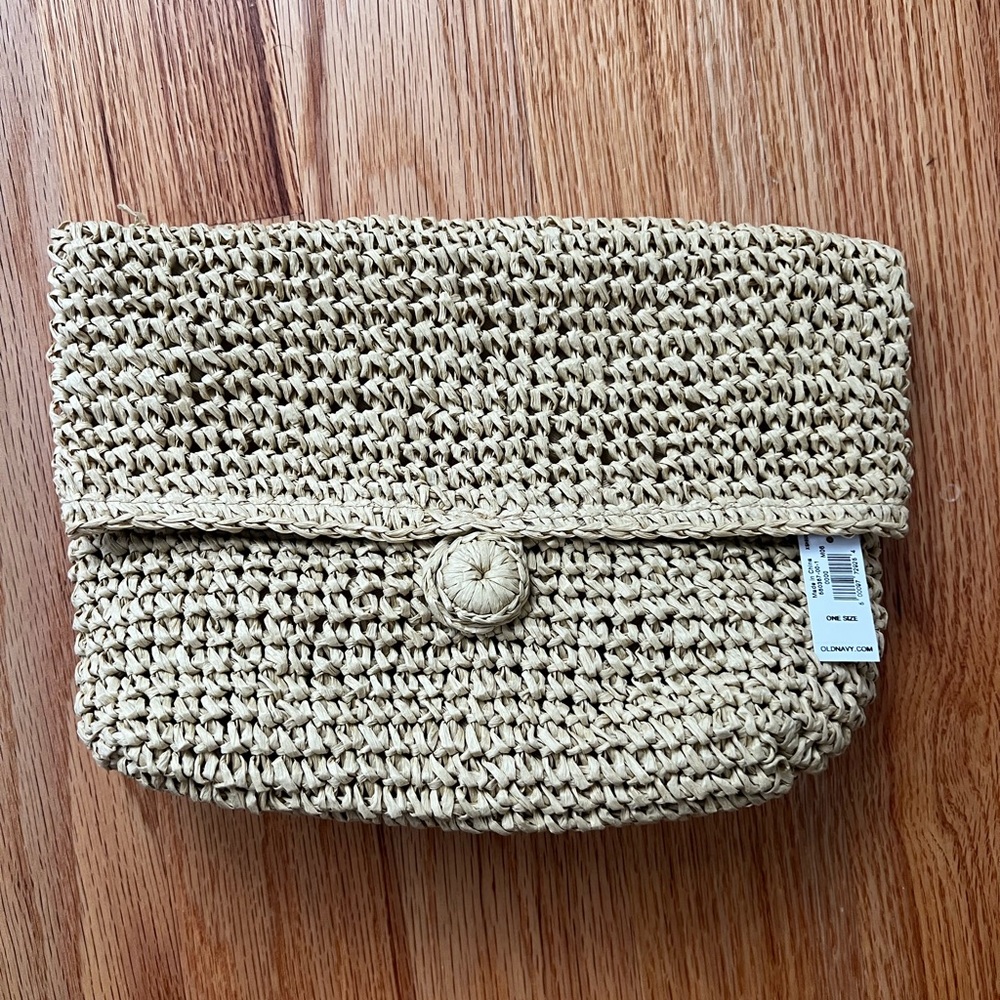 Old Navy Small Straw Clutch Purse for Women NWT